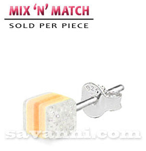 Hopeakorvakoru Glitter Kuutio