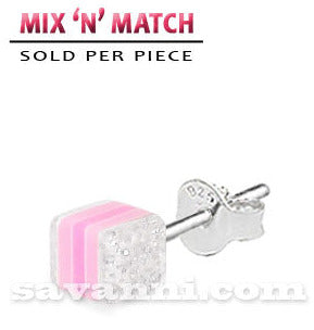 Hopeakorvakoru Glitter Kuutio