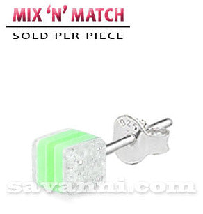 Hopeakorvakoru Glitter Kuutio