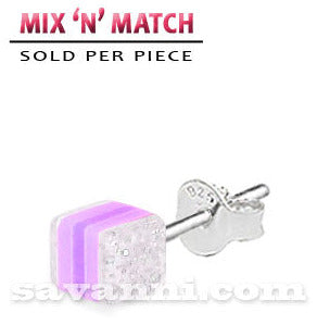 Hopeakorvakoru Glitter Kuutio