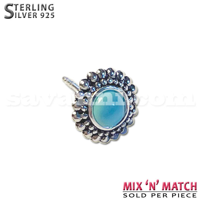 Korvakoru Hopea Turquoise Beads