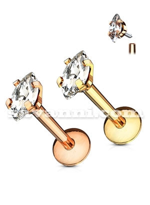 Labret marquise zircon