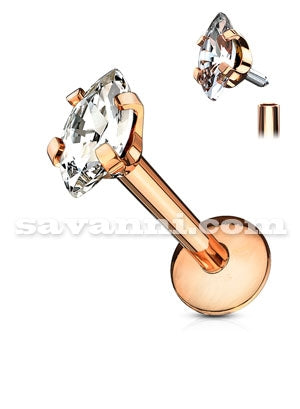 1.2mm Kullanvärinen Labret Lävistyskoru Marquise Zircon