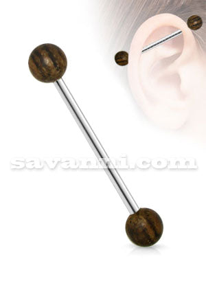 Industrial Barbell Kirurginteräs Puupallot