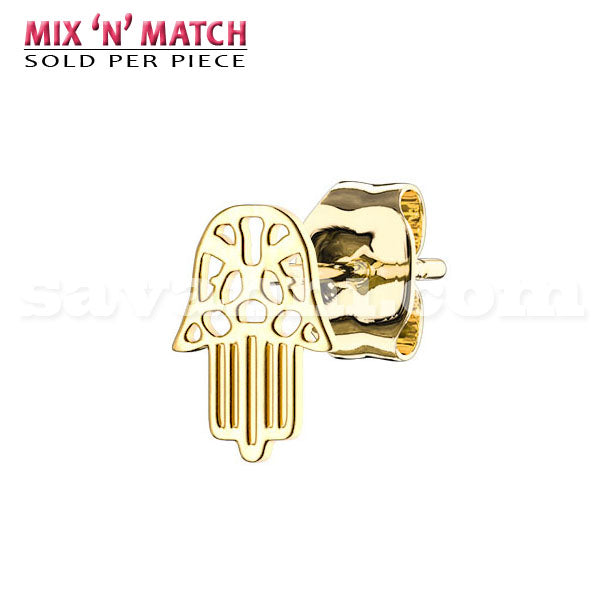 Kirurginteräs Korvanappi Hamsa