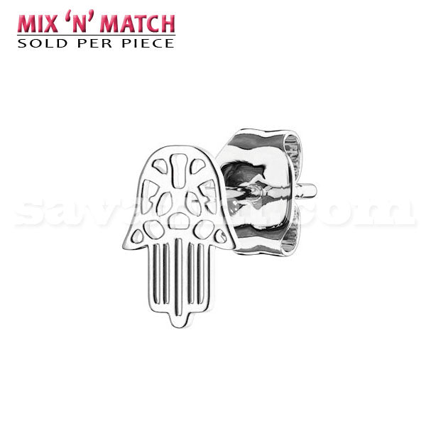 Kirurginteräs Korvanappi Hamsa