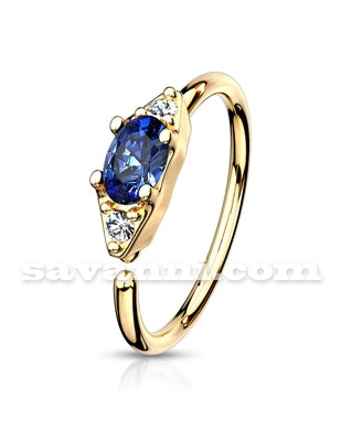 0.8mm Kullanvärinen Lävistysrengas Värikäs Ovaali