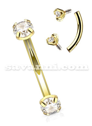1.2mm Bananabelli Varren Sisäiset Kierteet Double Zircon