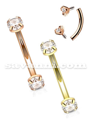 1.2mm Bananabelli Varren Sisäiset Kierteet Double Zircon