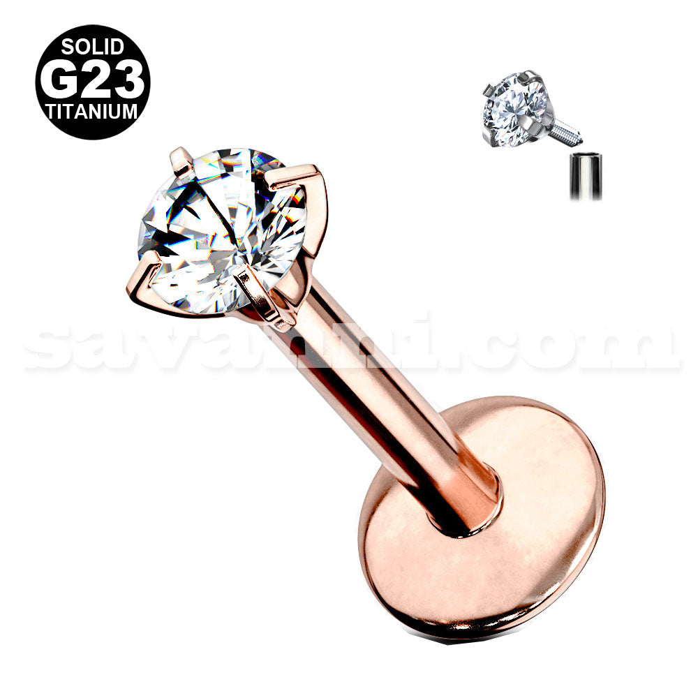 Titaani labret zirkonilla