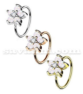 0.8mm Lävistysrengas Opal Flower