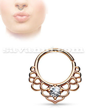 1.2mm Lävistysrengas Zirkoni Lotus