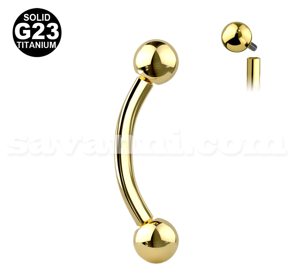 1.2mm Titaani Banaani Sisäiset Kierteet Gold