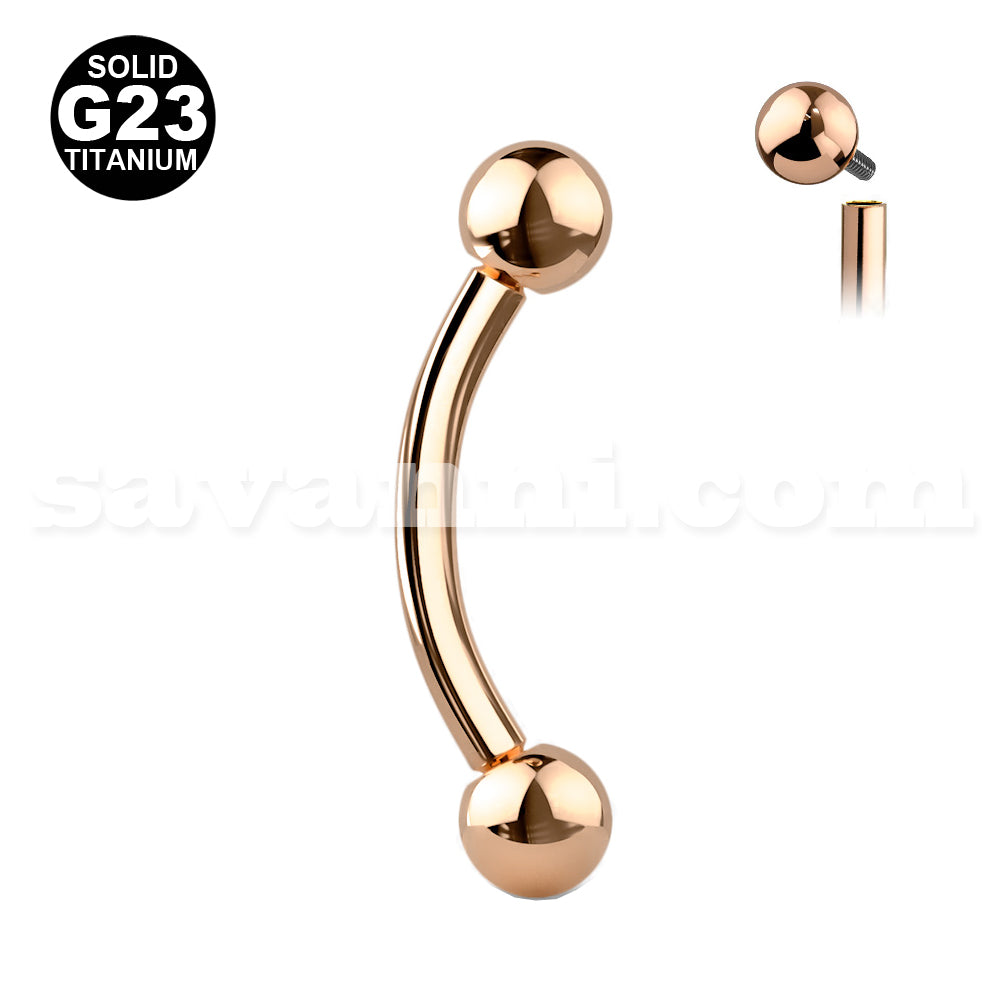 1.2mm Titaani Banaani Sisäiset Kierteet Rose Gold