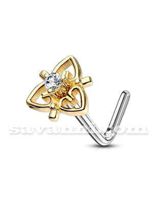 Nenäkoru L-Taivutettu Zirkoni Apila