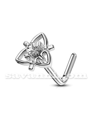 Nenäkoru L-Taivutettu Zirkoni Apila