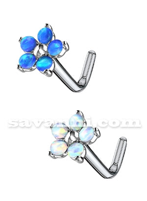 L-Taivutettu Nenäkoru Opaali Kukka