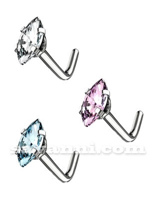 L-Taivutettu Nenäkoru Marquise Zircon