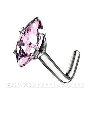 L-Taivutettu Nenäkoru Marquise Zircon