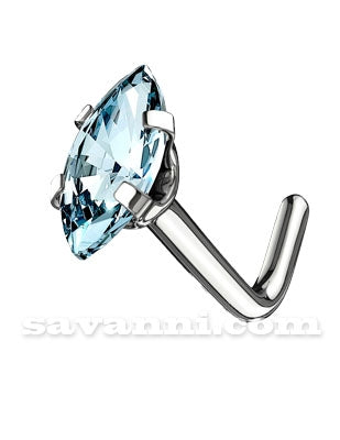 L-Taivutettu Nenäkoru Marquise Zircon