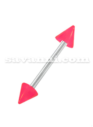 1.6mm Barbell Vaaleanpunaineneillä Piikeillä