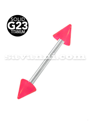 1.6mm Barbell Titaani Vaaleanpunaineneillä Piikeillä