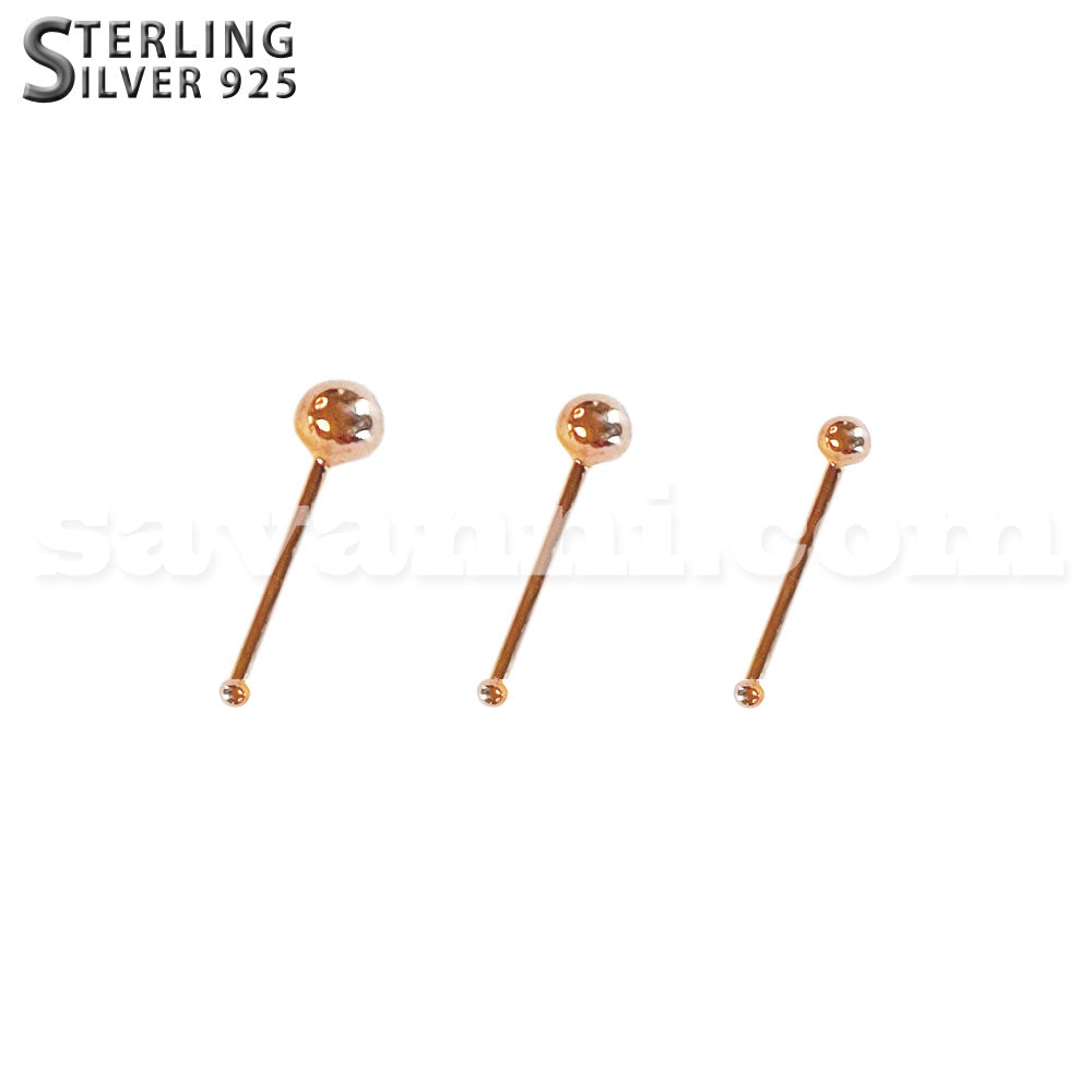 Silver nose pin rose gold