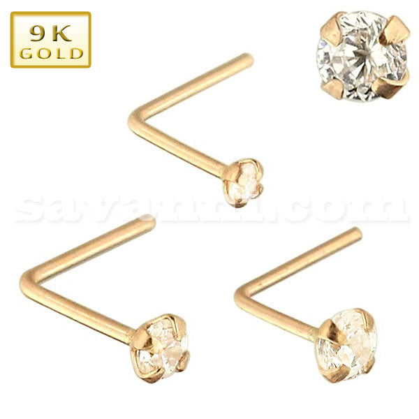 9K Rose Gold Nenäkoru L-malli Zircon