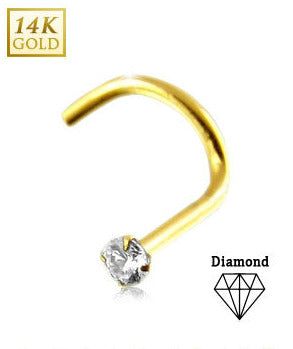 Kultainen nenäkoru timantilla