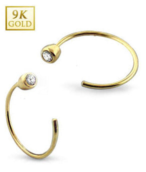 Nose ring gold strass