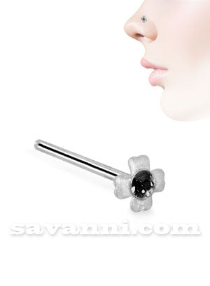 Nenäkoru Suora Hopea Clover Cross Strass