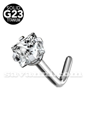 L-Taivutettu Nenäkoru Titaani Square Zircon