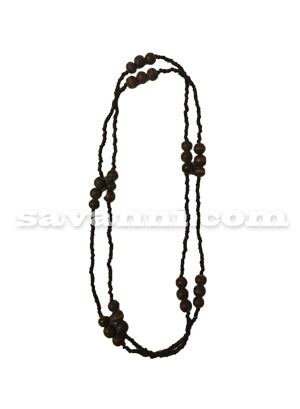 Pitkä Kaulakoru Puisilla Helmillä