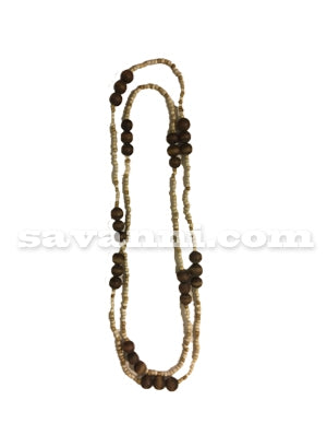 Pitkä Kaulakoru Puisilla Helmillä