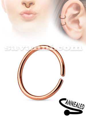 1.6mm Avonainen Sileä Lävistysrengas Rose Gold