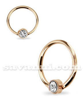 1.0mm Smiley Rengas Strassilla Rose Gold