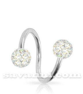 1.2mm Spiraali Crystal Pallot 4mm