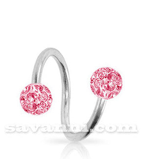 1.2mm Spiraali Crystal Pallot 4mm