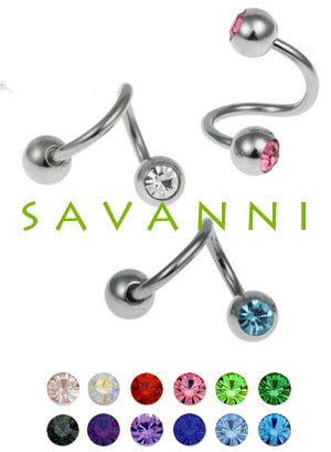 1.6mm Spiraali Lävistyskoru Strass