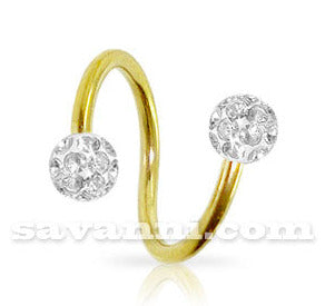 1.2mm Kullanvärinen Spiraali Crystal Pallot 3mm