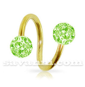 1.6mm Kullanvärinen Spiraali Crystal Pallot 6mm