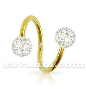 1.2mm Kullanvärinen Spiraali Crystal Pallot 4mm