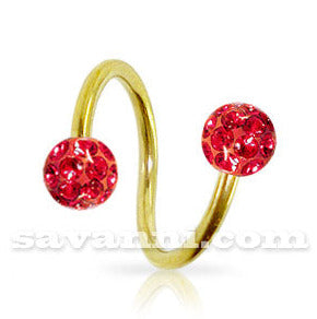 1.2mm Kullanvärinen Spiraali Crystal Pallot 4mm