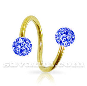 1.2mm Kullanvärinen Spiraali Crystal Pallot 4mm