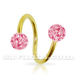 1.2mm Kullanvärinen Spiraali Crystal Pallot 4mm