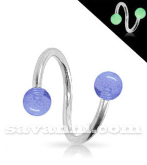 1.2mm Spiraali Loistaa Pimeässä Pallot 3mm