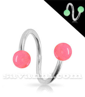 1.2mm Spiraali Loistaa Pimeässä Pallot 4mm
