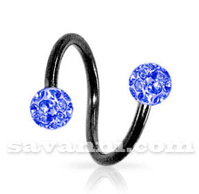 1.2mm Musta Spiraali Crystal Pallot 3mm