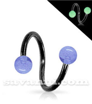 1.2mm Musta Spiraali Loistaa Pimeässä Pallot 3mm