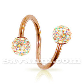 Twister rose gold crystal
